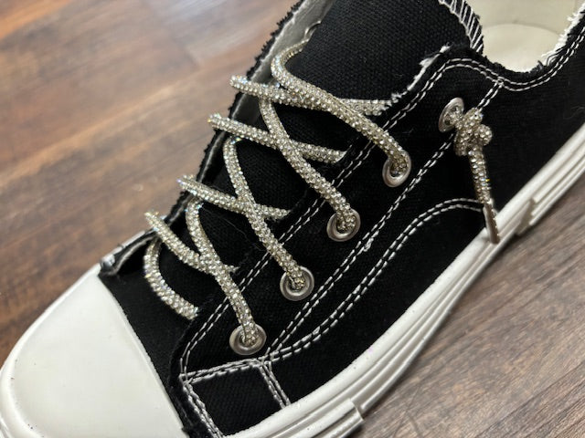 Aman Black Glitter Shoe String