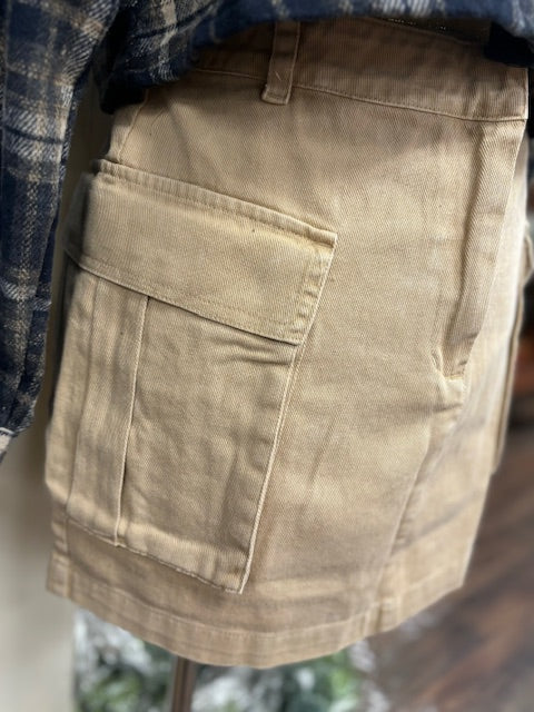 TAUPE DENIM SKIRT