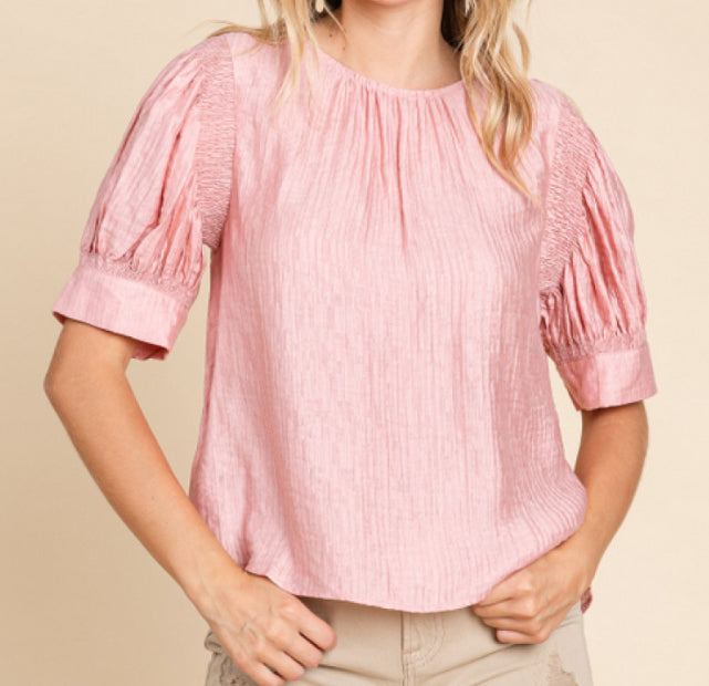 Short Sleeve Puff Blouse