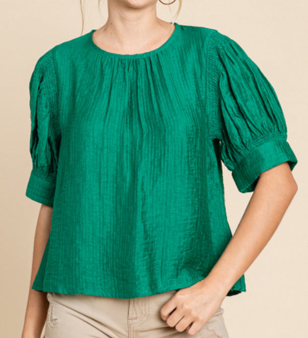 Short Sleeve Puff Blouse