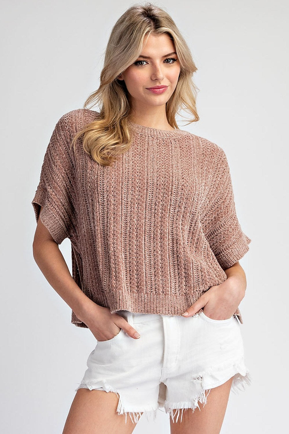 Mocha Short Sleeve Sweater