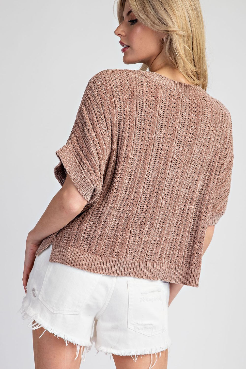 Mocha Short Sleeve Sweater