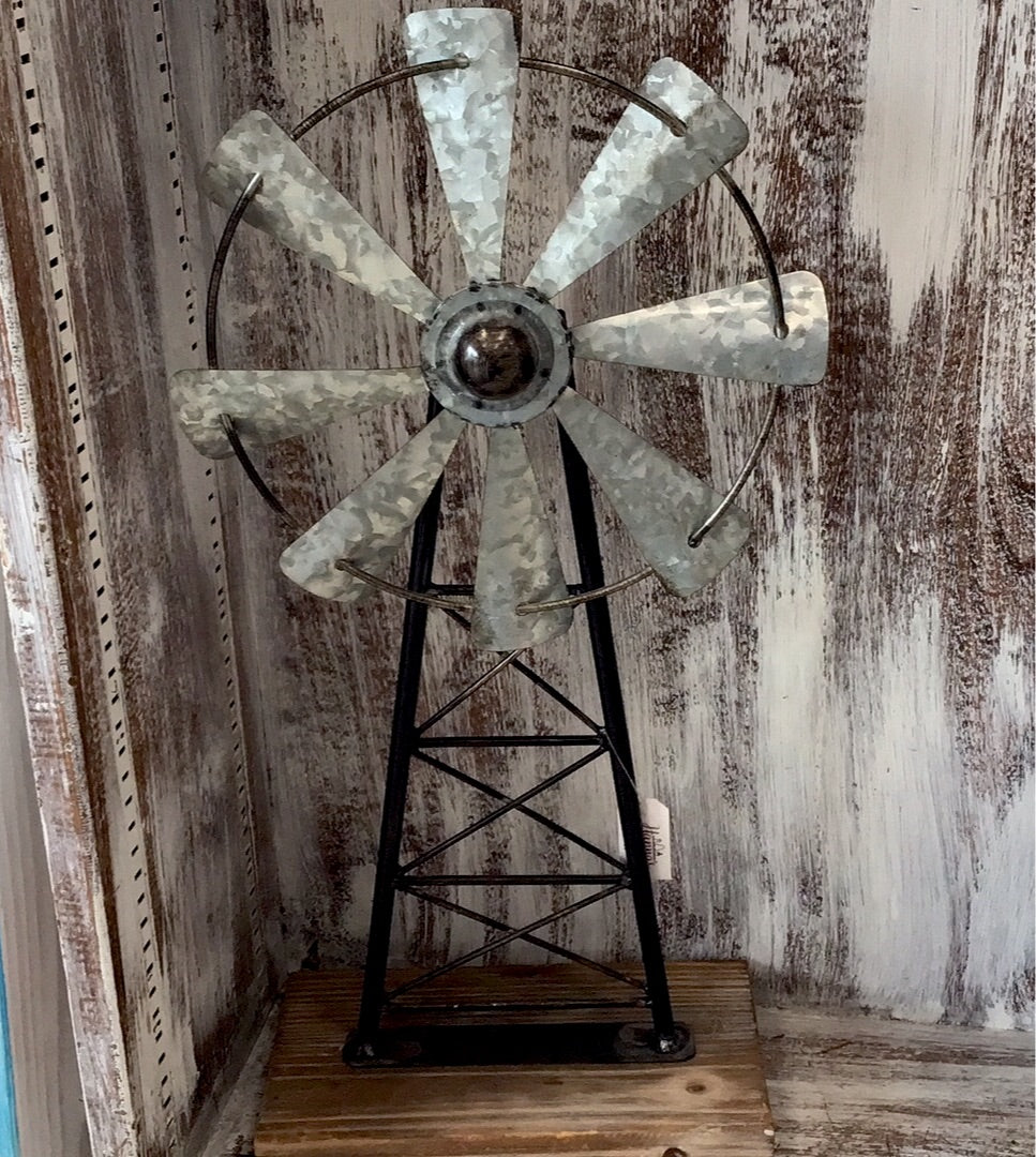 Galvanized Windmill Decor