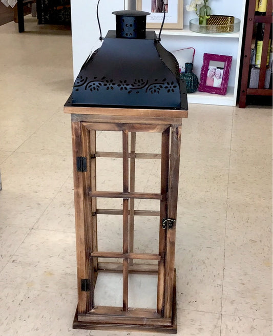 Wood/Metal Lantern - Lg