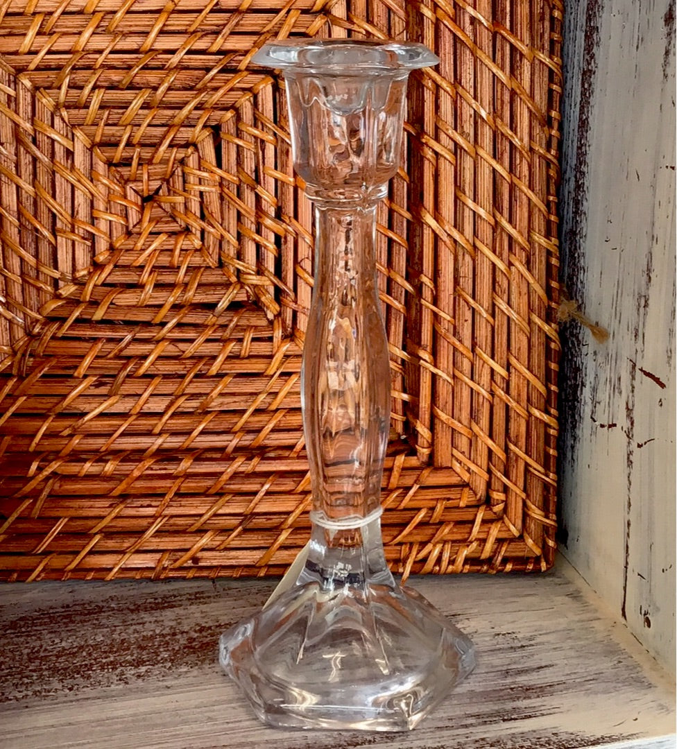 Glass Candlestick - 9in