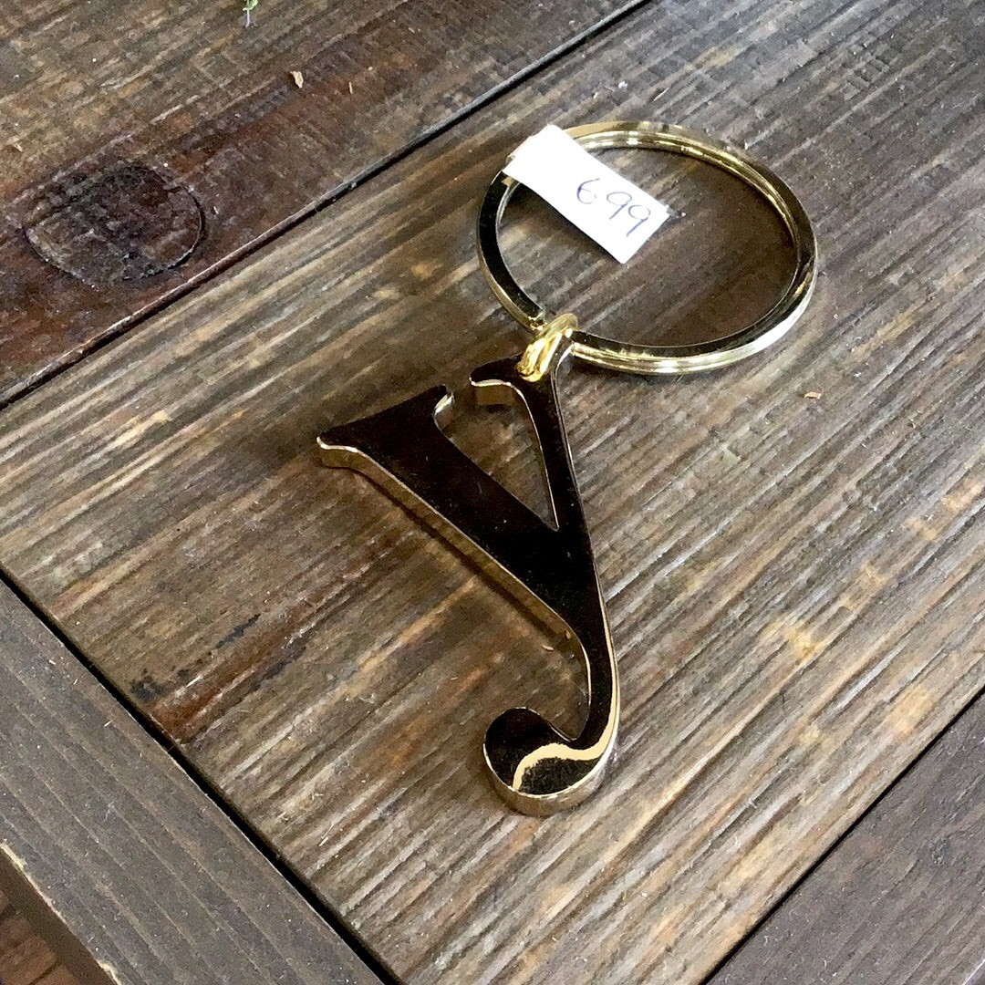 Gold Letter Keychain - Y