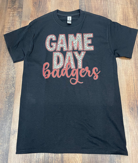 Black Game Day Badger Tee