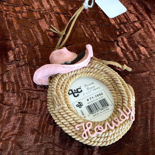 Pink Howdy Photo Ornament