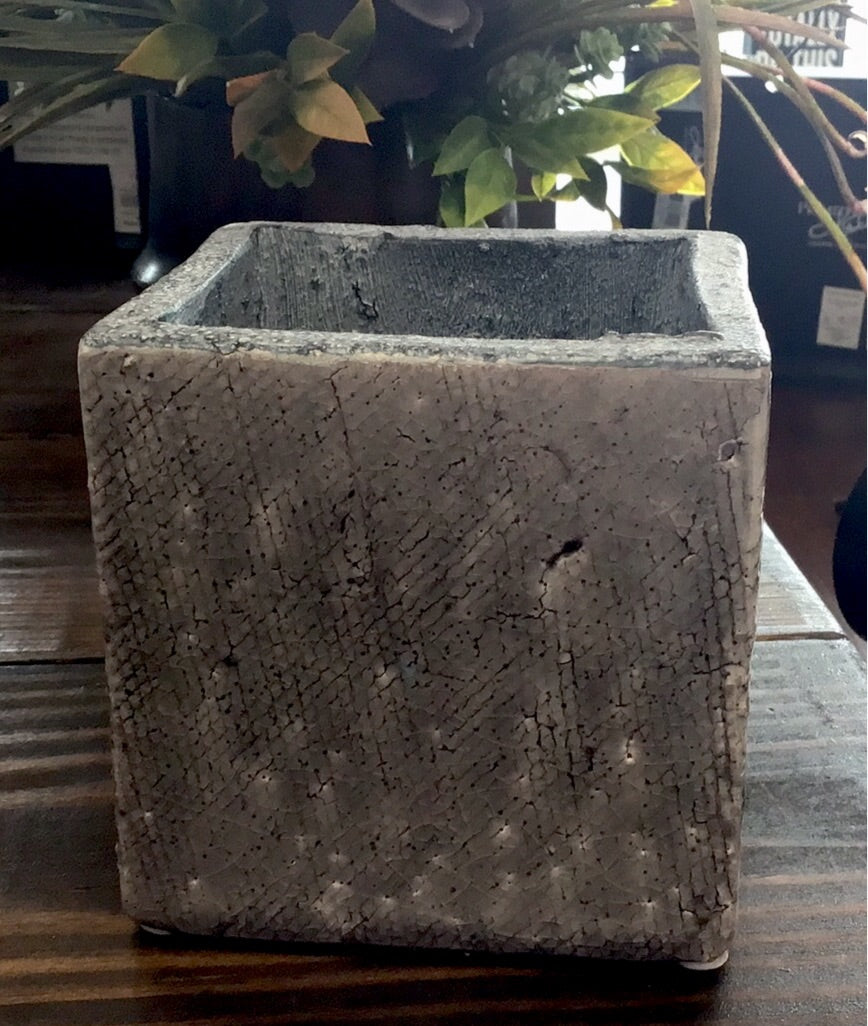 Gray Cube Planter