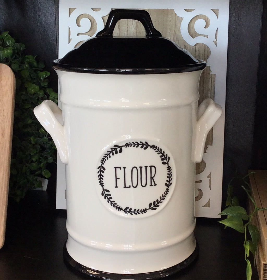 Black/White Flour Jar