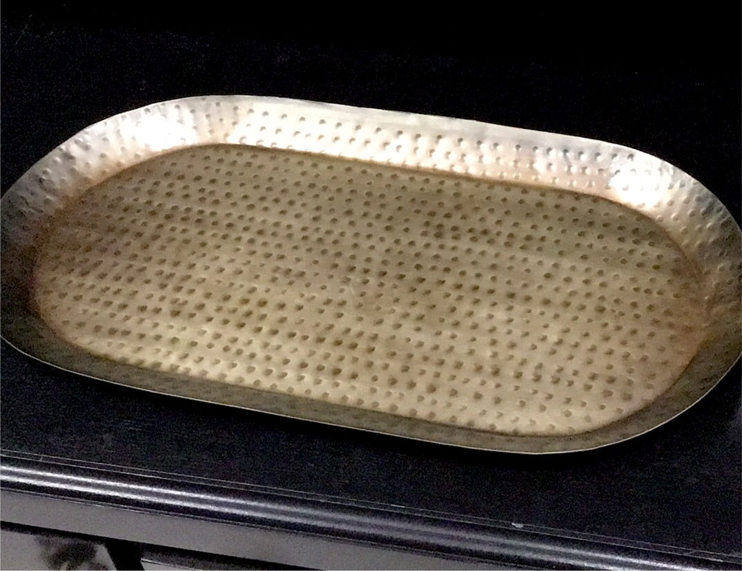 Golden Metal Tray - Large