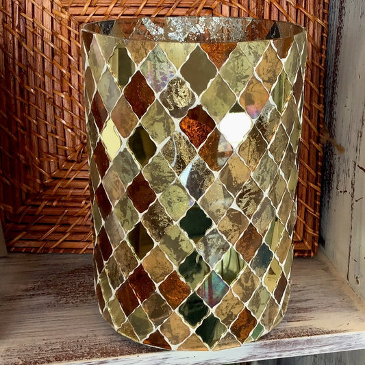 Copper/Golden Diamond Pattern Decor Piece