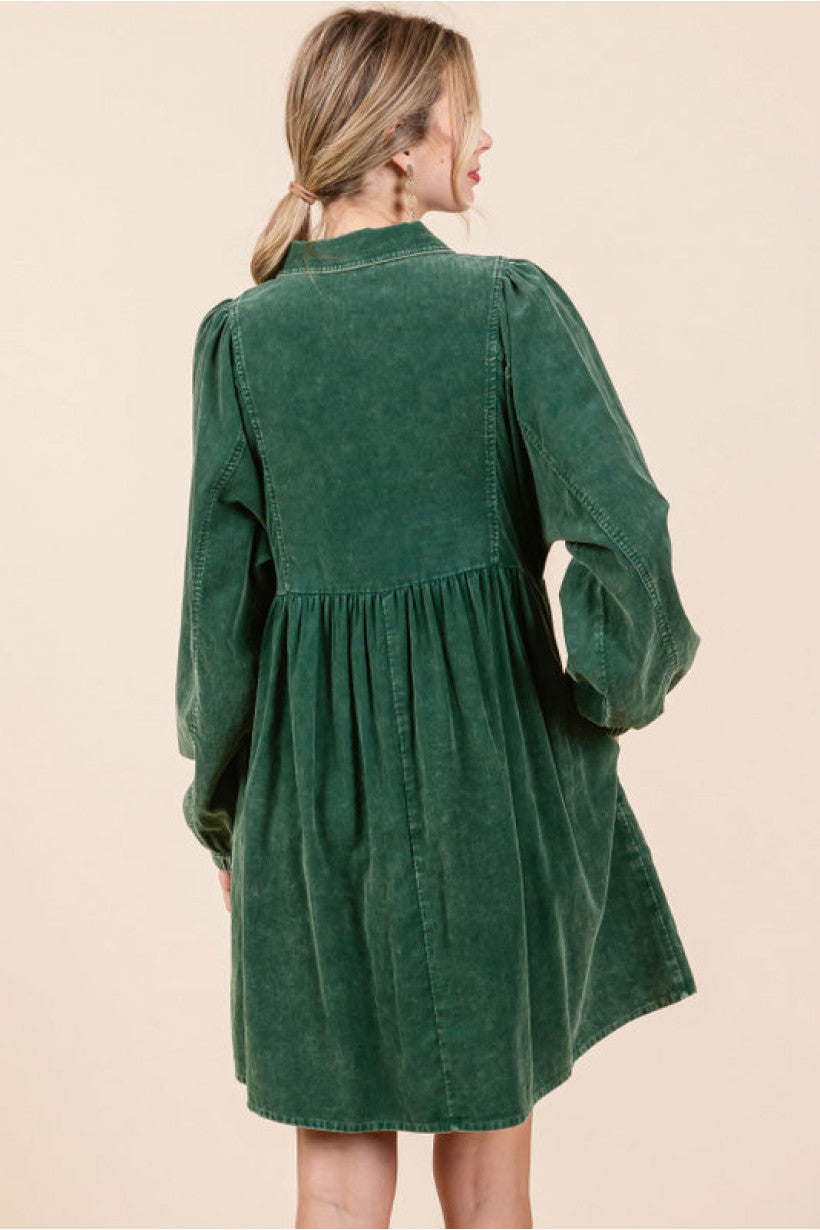 Hunter Green Washed Dress