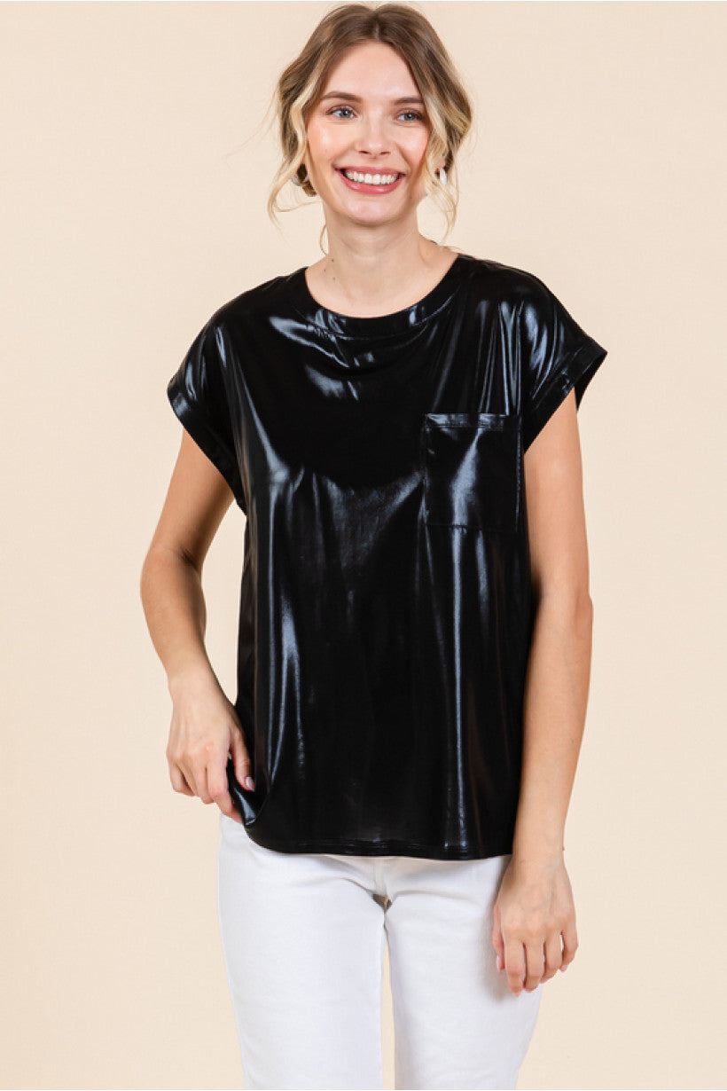 Black Glossy Short Sleeve