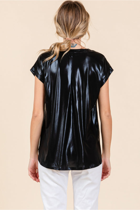 Black Glossy Short Sleeve