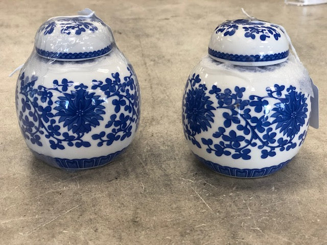 Blue & White Short Canister Jars