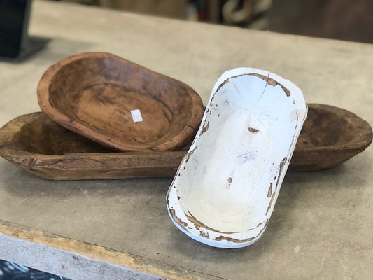 Small Wood Brown Shallow Bowl