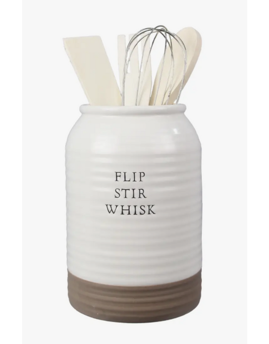 Flip Stir Whisk Utensil Holder w/ Utensils