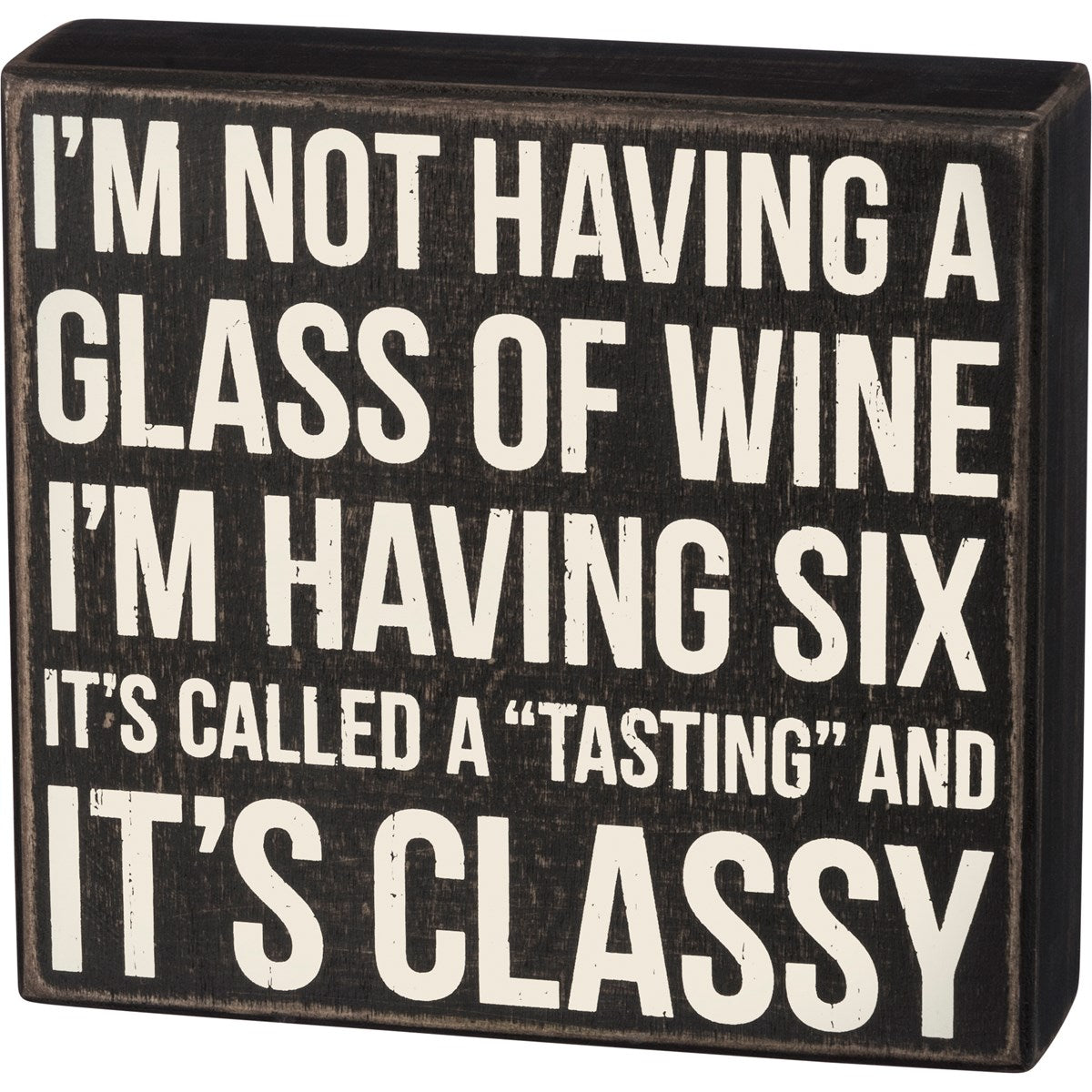 Glass of Wine Box Sign