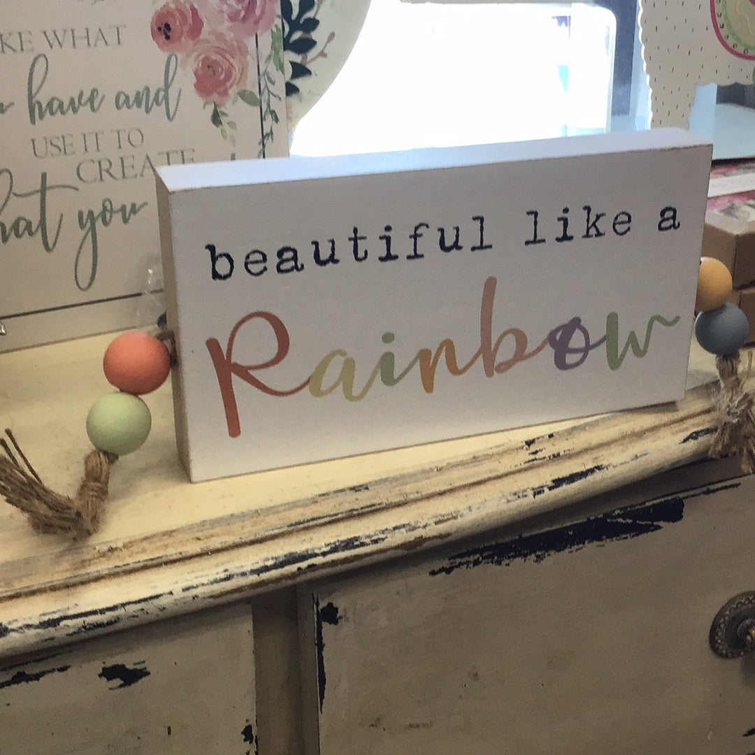 Rainbow Block Sign