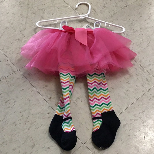 Pink Tutu/Stripe Leggings