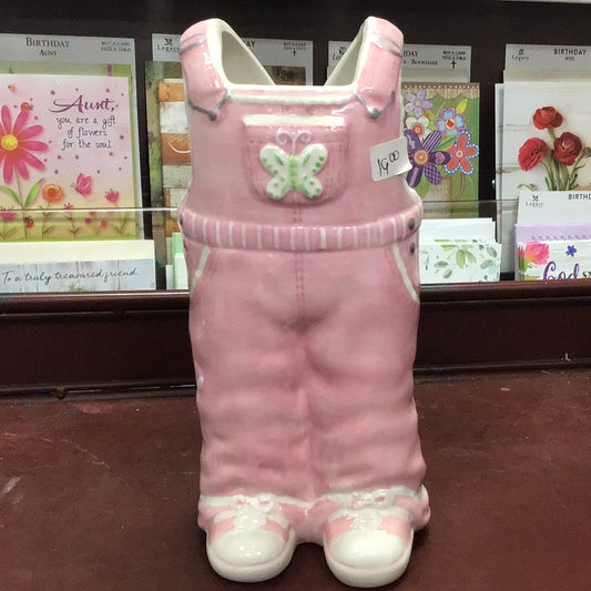 Pink Overalls Ceramic Decor