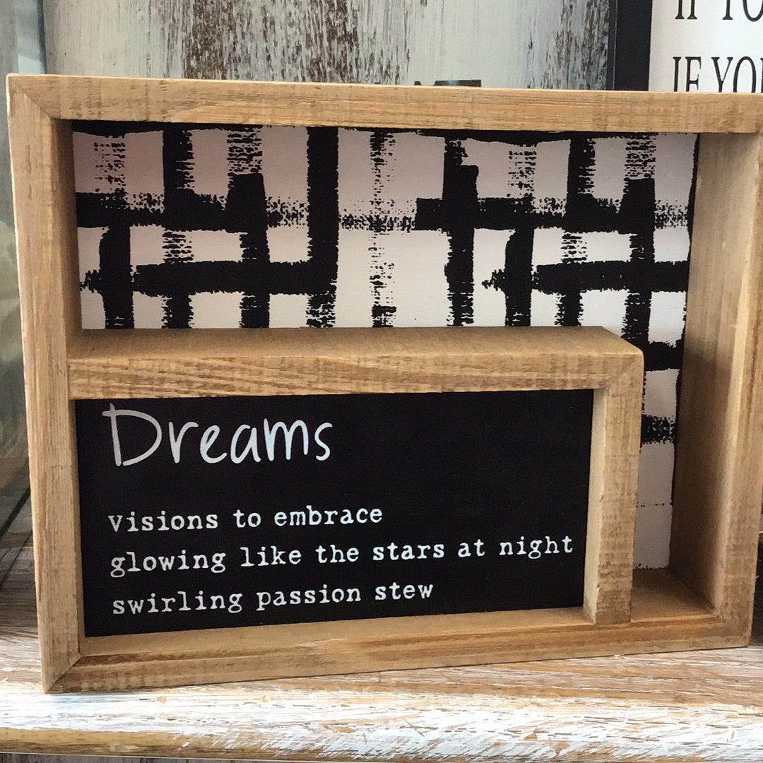 Inset Box Sign - Dreams