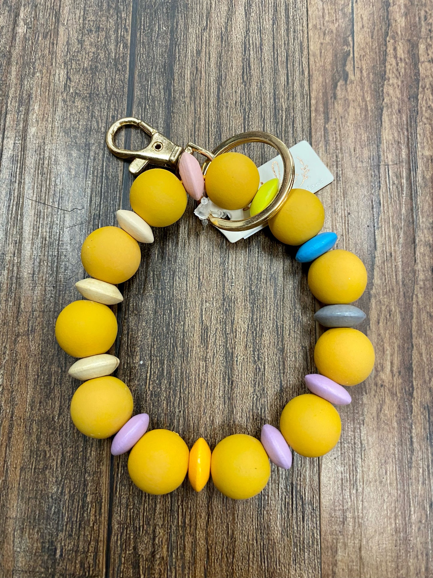 Mustard Multi Mixed Stretch Keychain Bangle