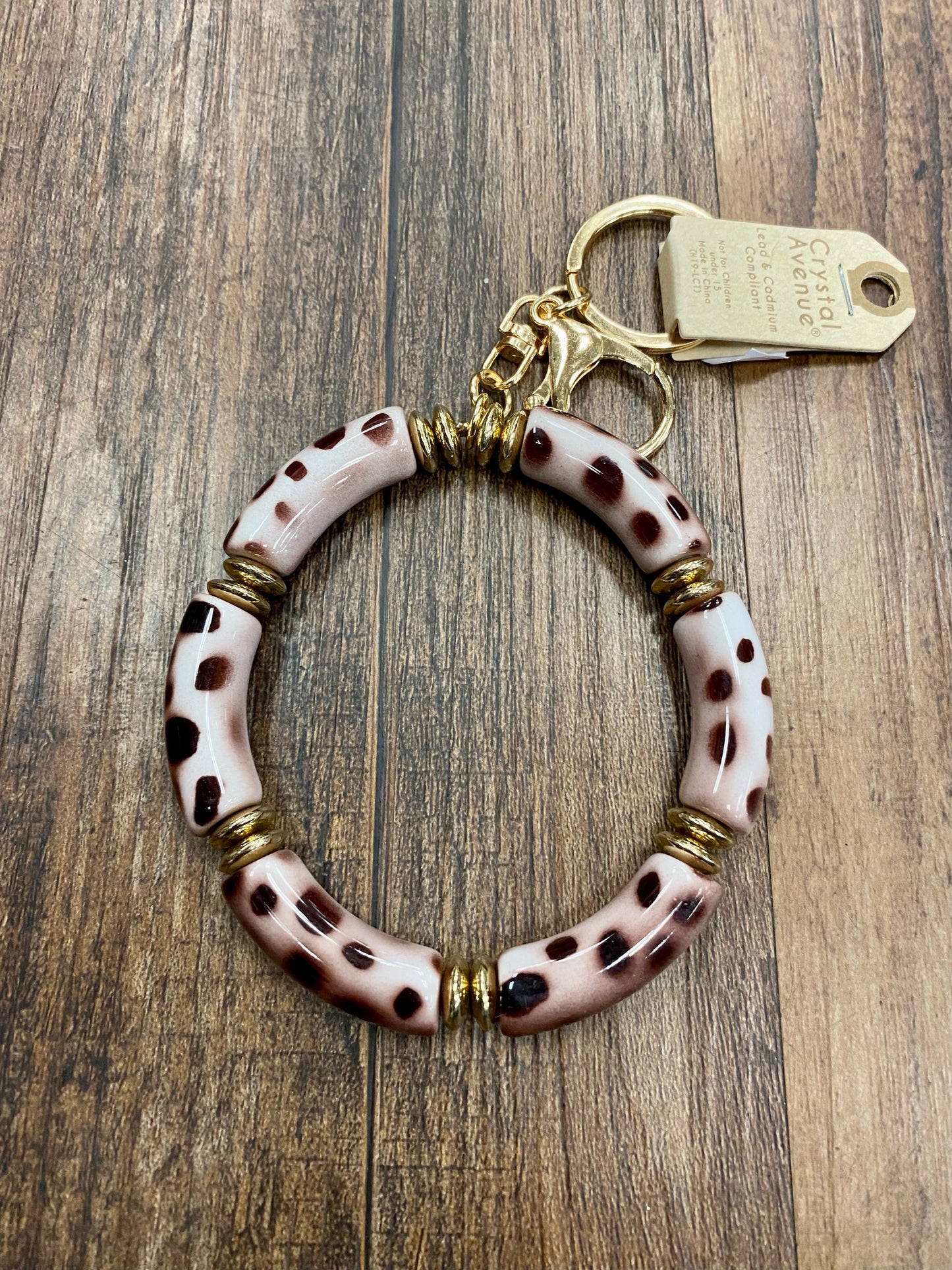 Leopard Mauve Chunky Keychain Bangle