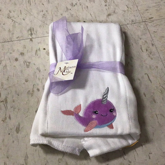 Nina The Narwhal Burp Cloth