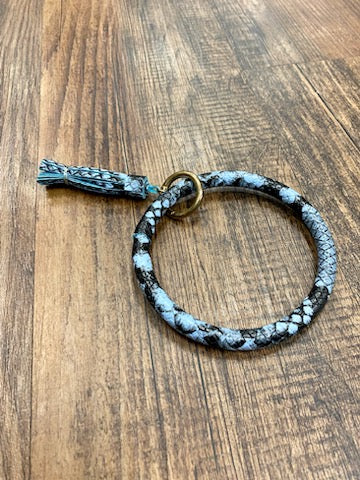 Blue Snakeskin Keychain