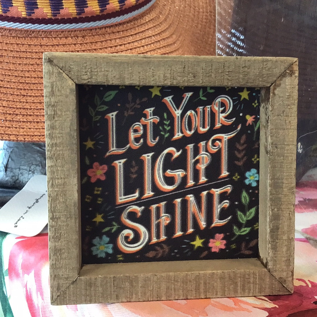 Inset Box Sign - Light Shine