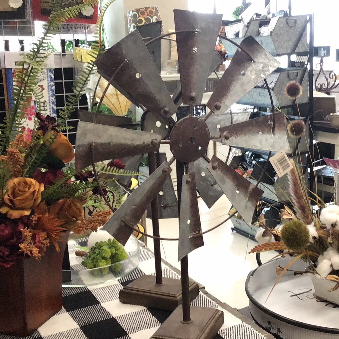 Metal Windmill Decor