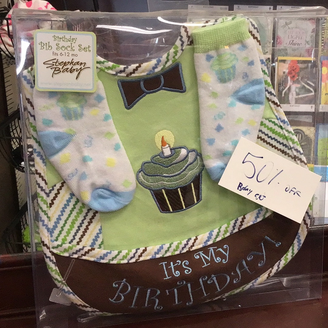 Birthday Boy Bib/Sock Set