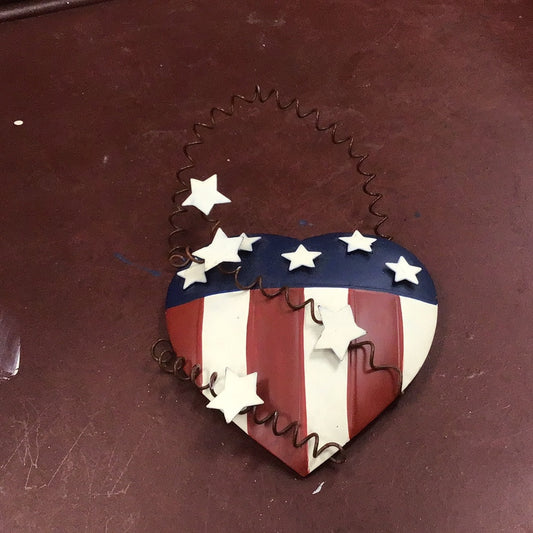 Metal Flag Heart Ornament