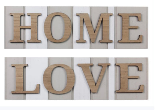 Wood Cut Out Signs | HOME | LOVE