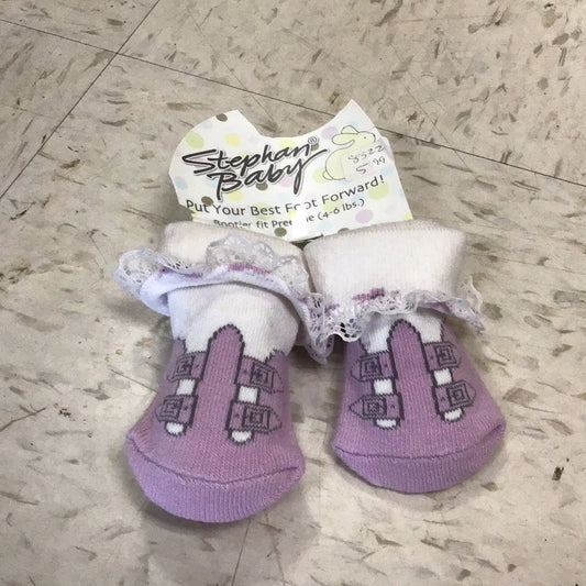 Purple Ruffle Baby Socks