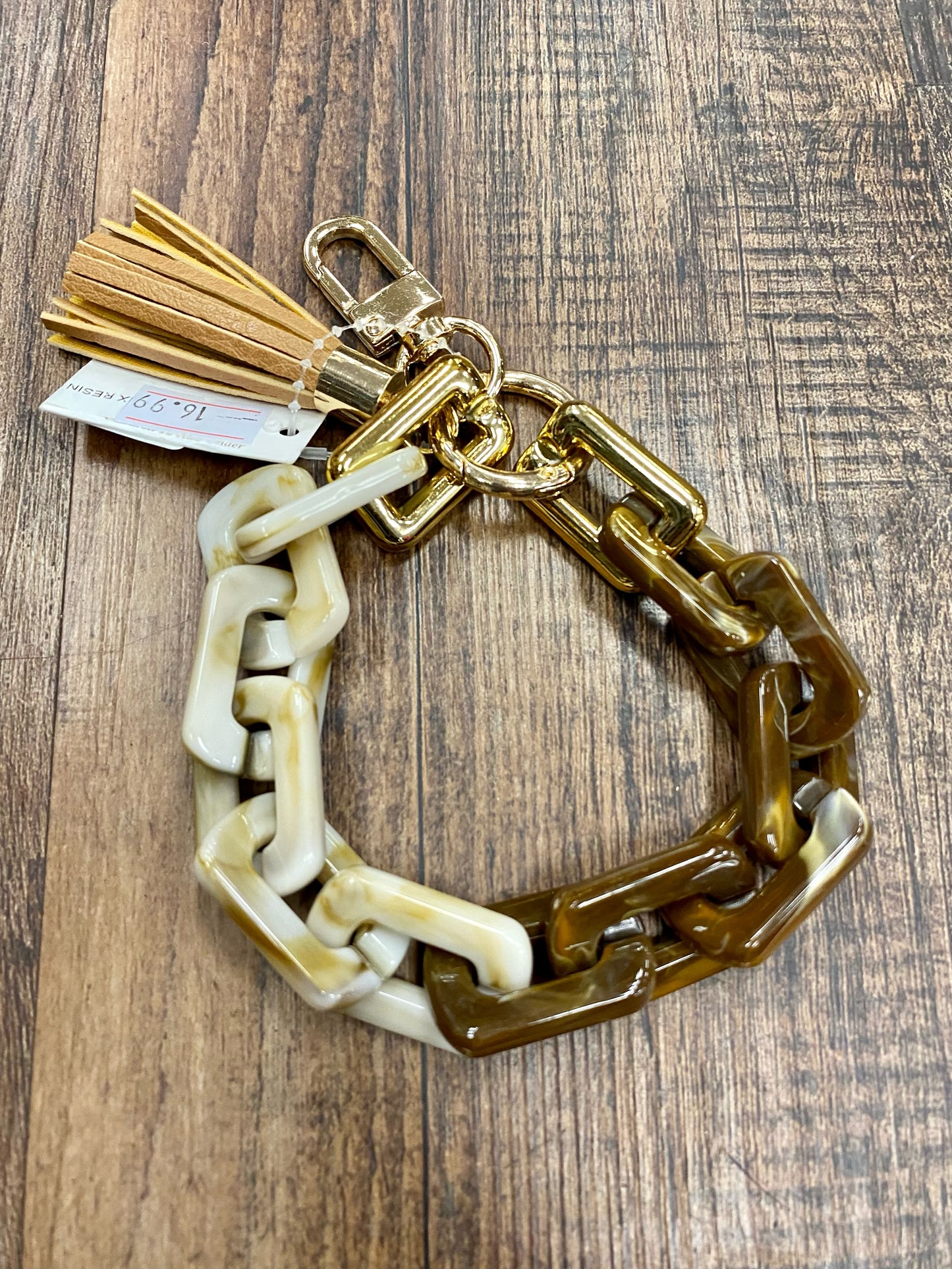 Brown | Creme Marble Chair Keychain Bangle