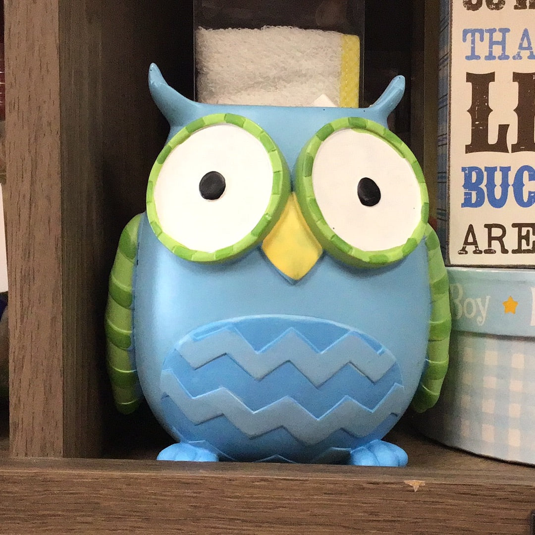 Blue/Green Owl Decor