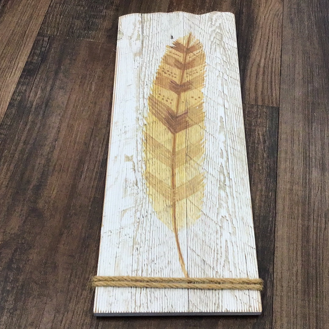 Feather Design Wooden Sign