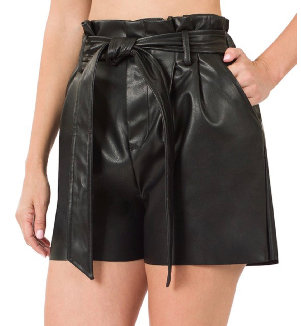 Black Leather Shorts