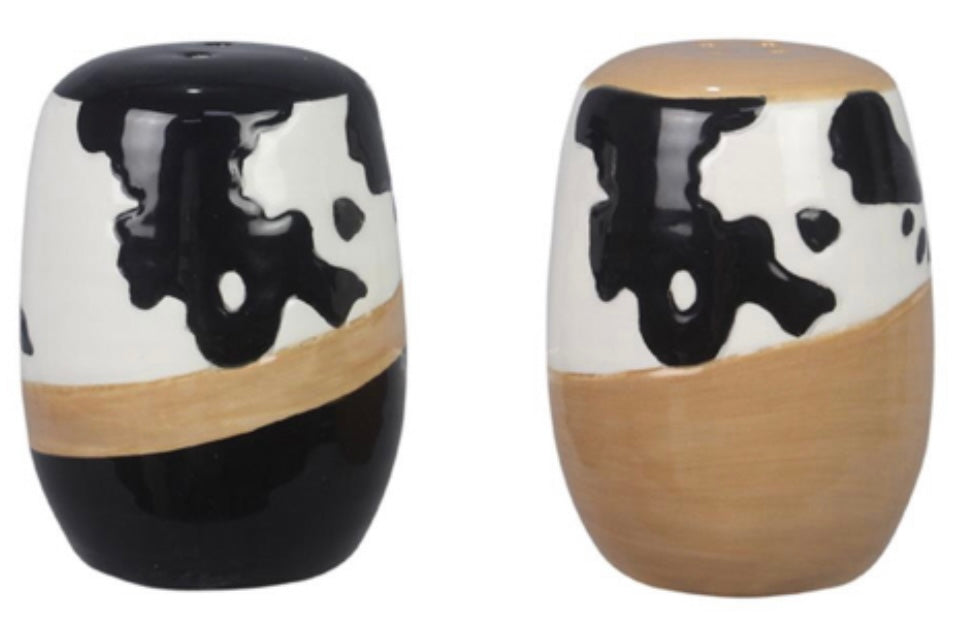 Cow Print Ceramic Salt | Pepper Shakers