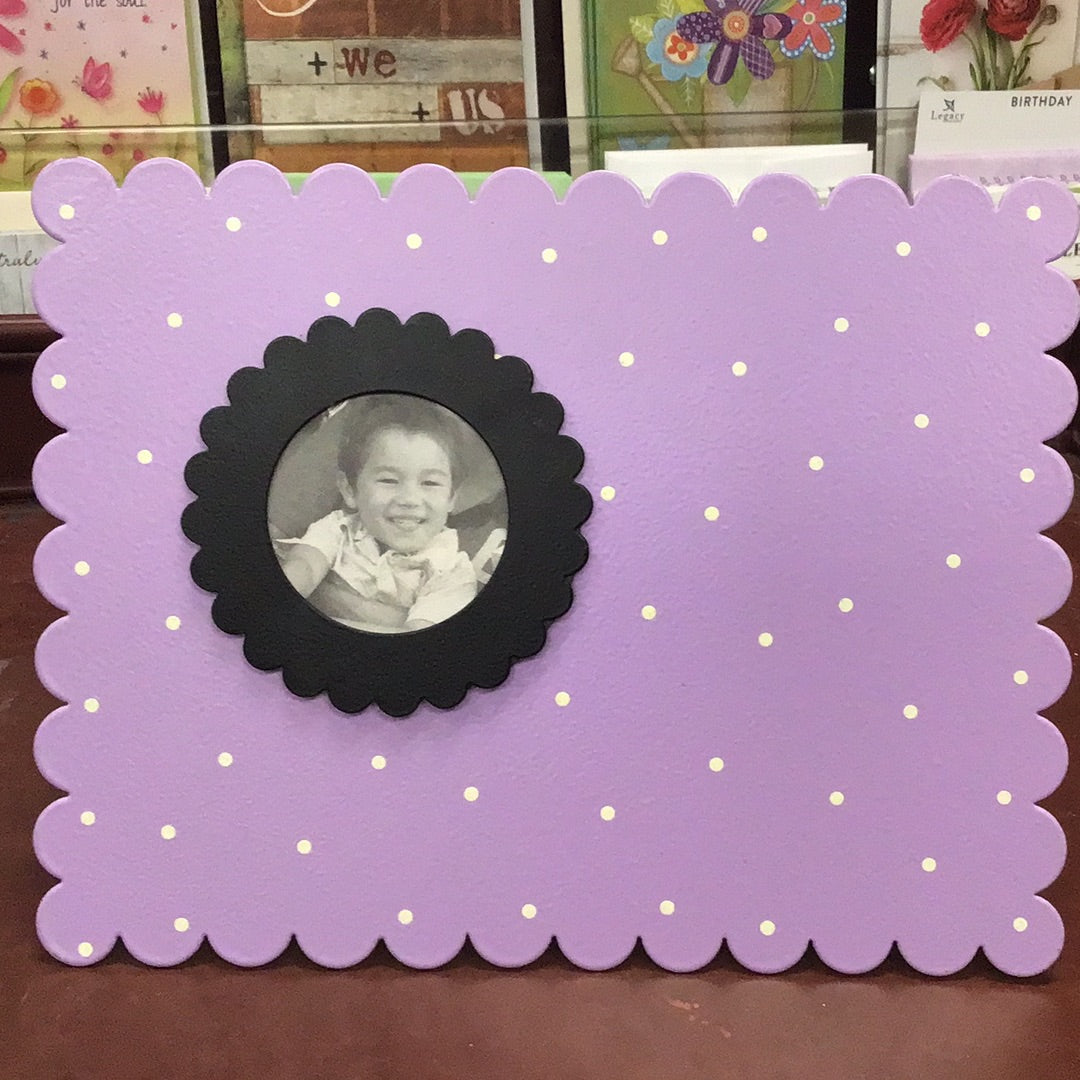 Purple/White Dot Metal Frame