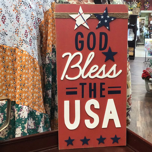 God Bless USA Sign