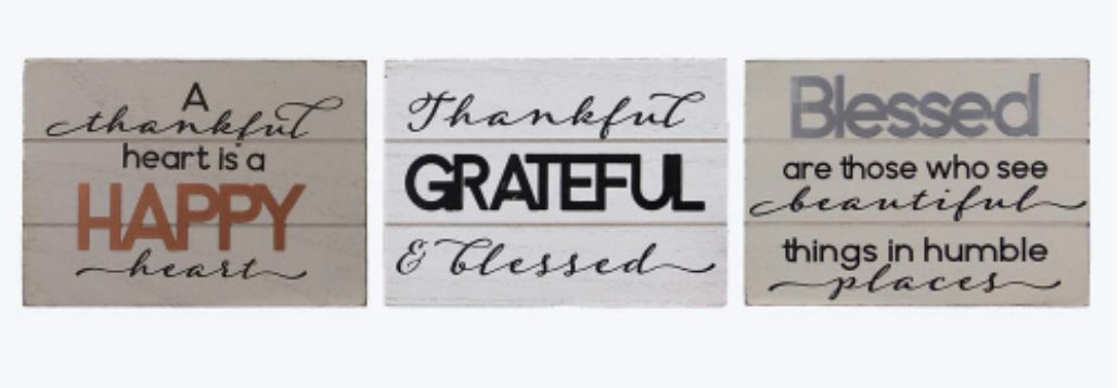 Block Signs | Grateful | Blessed | Happy