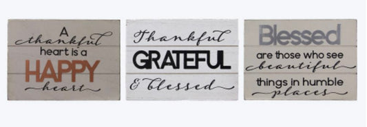 Block Signs | Grateful | Blessed | Happy