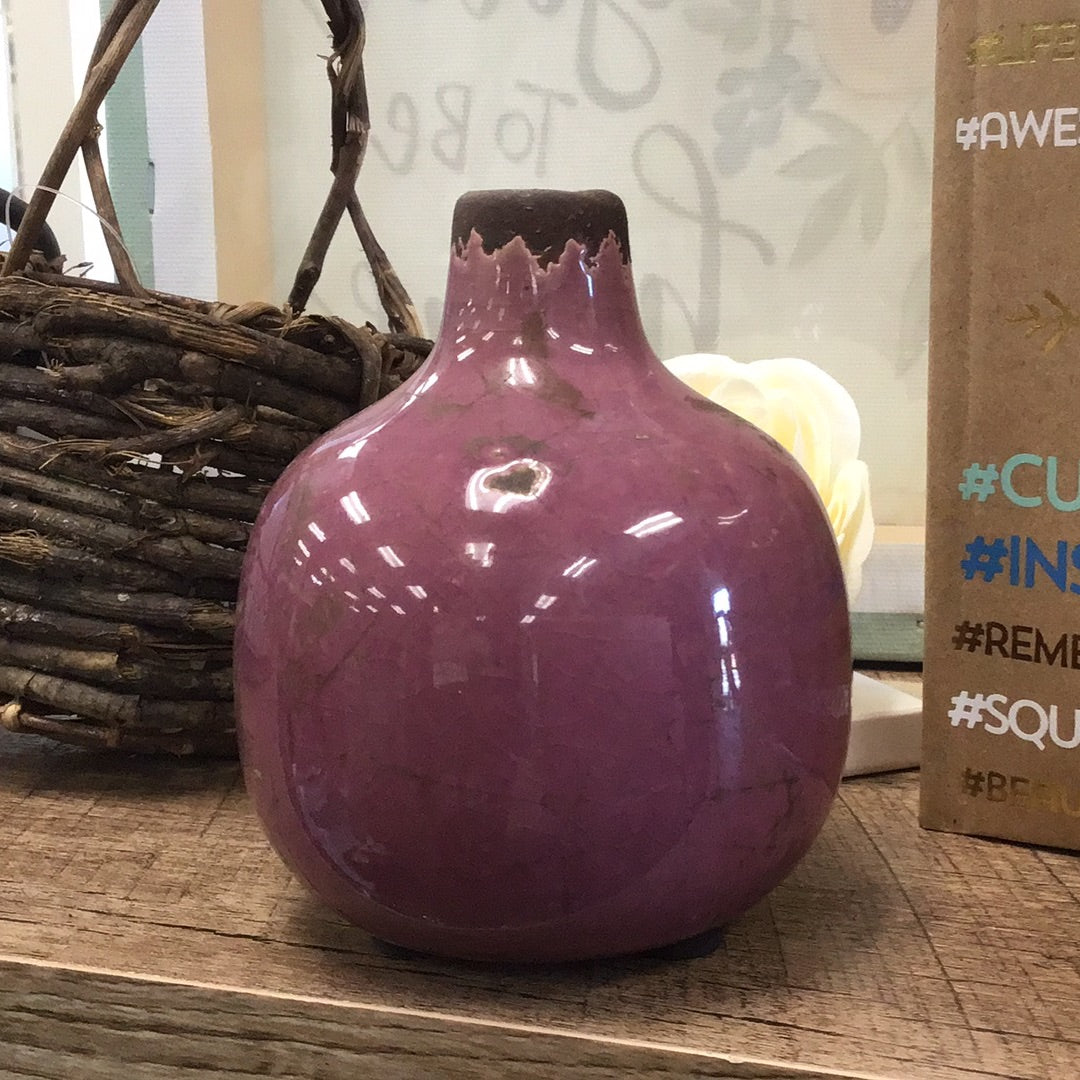 Small Purple Ceramic Vase