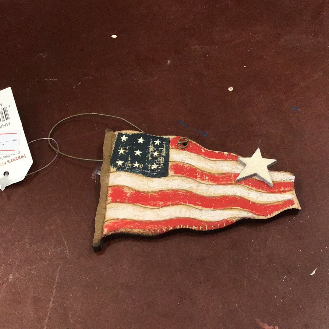 Wooden Flag Ornament