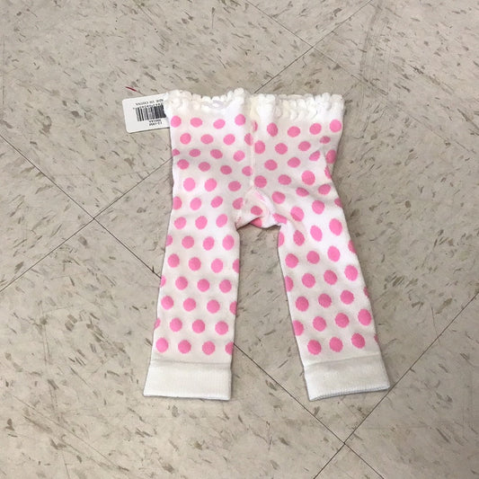 White/Pink Dot Baby Leggings