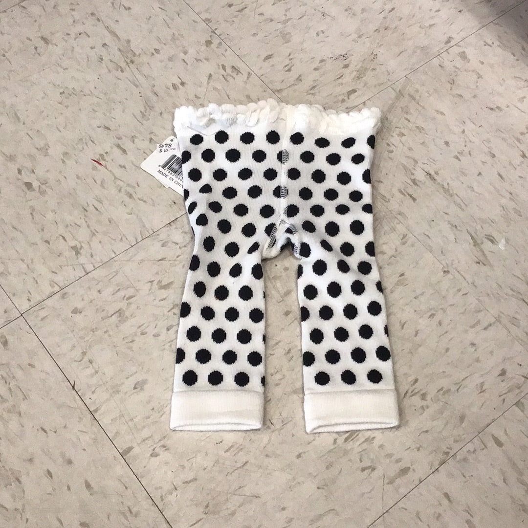 White/Black Dot Baby Leggings